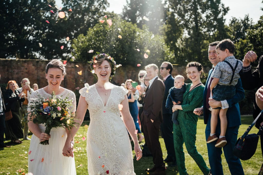 Wedding Photography at Thorpe Garden: Confetti throw
