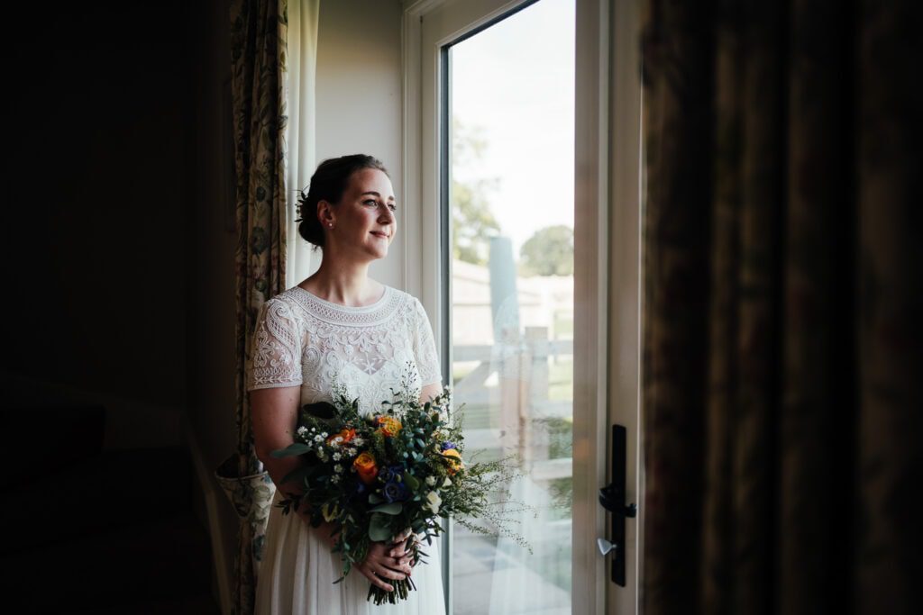 Bridal portrait at window
