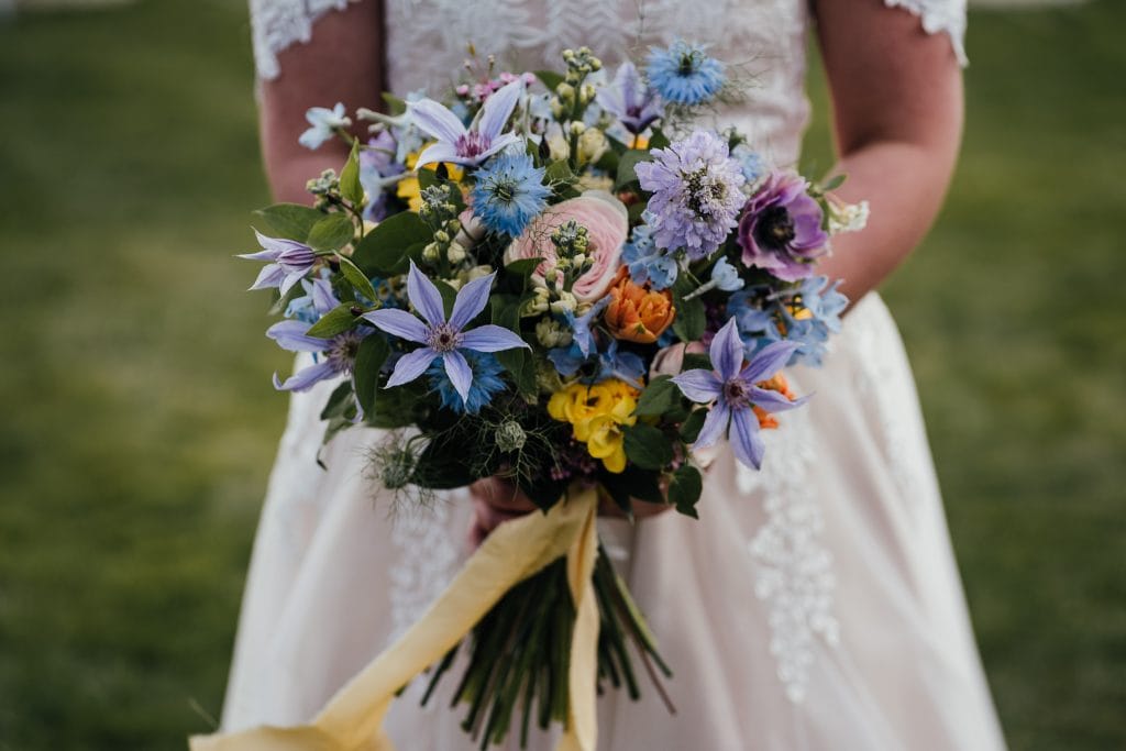 close up of bride's bouquet