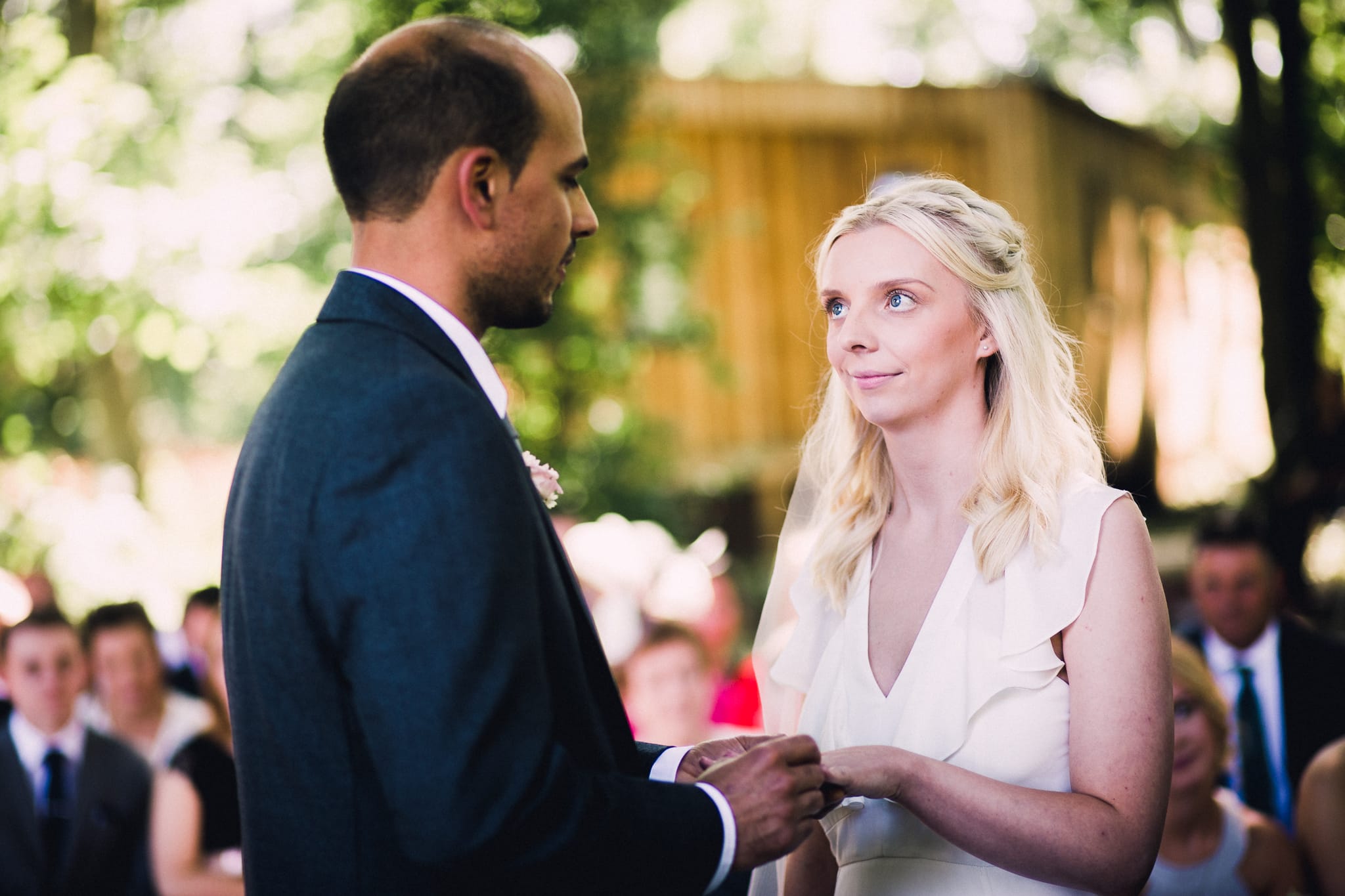 Wedding Photography at Hothorpe Hall and the Woodlands - the ceremony close up. 