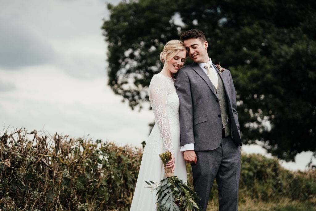 Wedding at Barlow Woodseats Hall - bride and groom portraits
